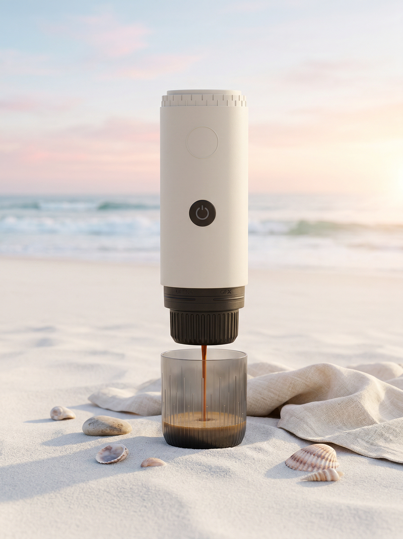 PressoBottle Crema — draagbare espressomachine voor op reis en op kantoor